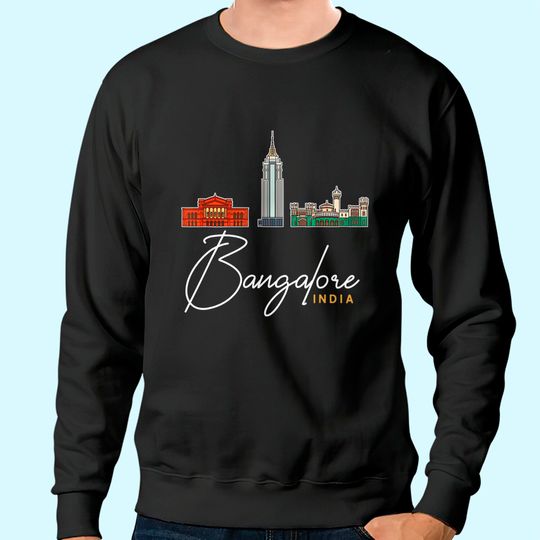 Bangalore India City Skyline Map Travel Sweatshirt