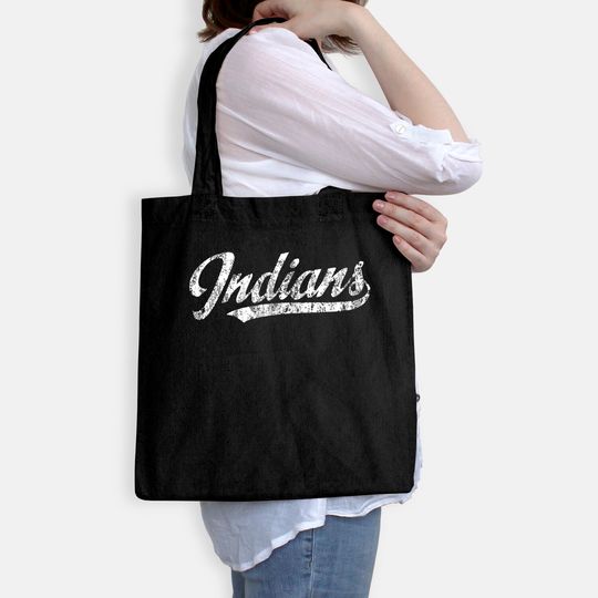 Indians Mascot Tote Bag Vintage Sports Name Tee Design