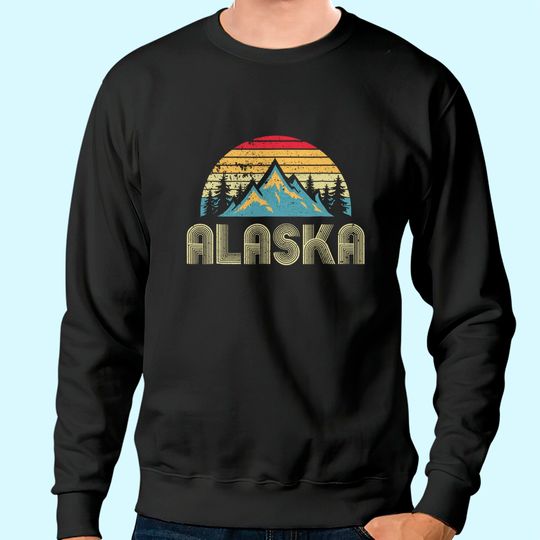 Alaska Vintage Mountains Nature Hiking Sweatshirt