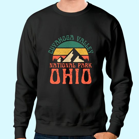 Cuyahoga Valley National Park Ohio Hiking Retro Sunset Sweatshirt