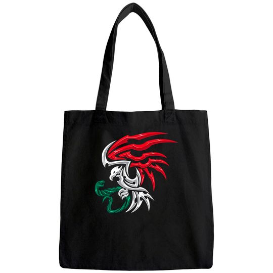 Mexico Flag - Mexican Coat of Arms Tribal Style Tote Bag