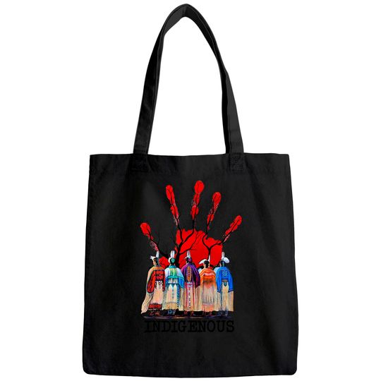 Native American Indigenous Red Hand Tote Bag