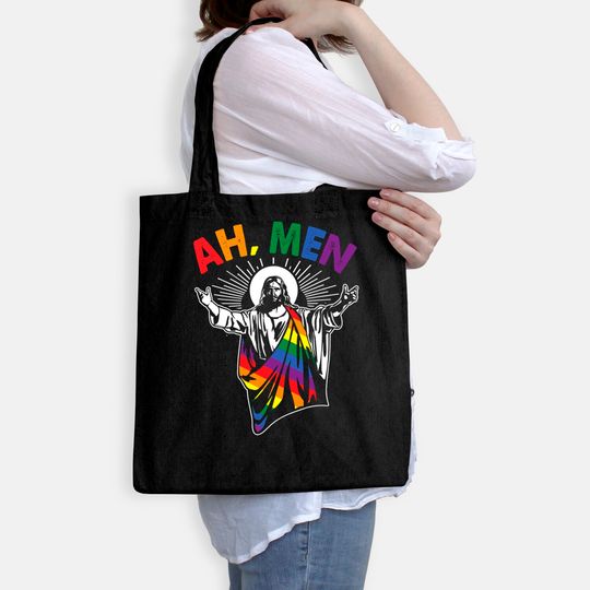 Ah Men Gay Jesus Christian Tote Bag