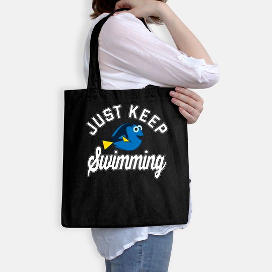 Finding Dory Keep Swimming Quote Tote Bag