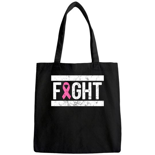 Fight Pink Breast Cancer Awareness Pink October Grunge Tote Bag