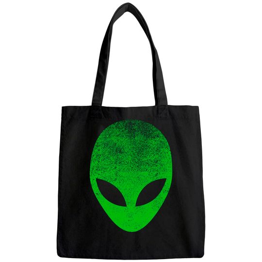 Alien Head Distressed Tote Bag I Aliens UFO Area 51 Roswell Tote Bag