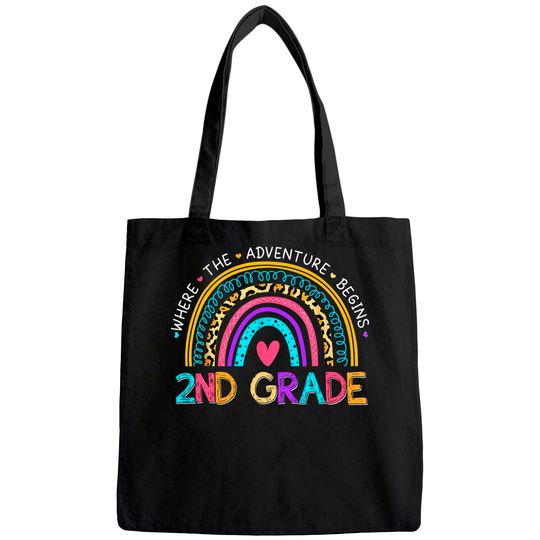 Leopard Rainbow 2nd Grade Where The Adventure Begins Tote Bag