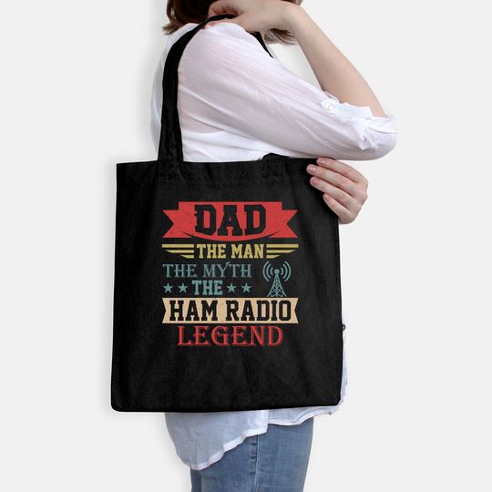 Amateur Ham Radio Operator Tote Bag Gift For Dad Vintage Retro Tote Bag
