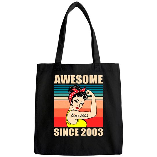 Gift for 18 Year Old Vintage 2003 Woman Tote Bag