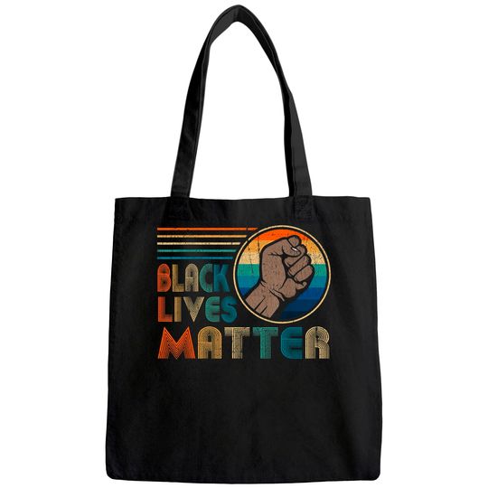 Black Lives Matter BLM Retro Black Tote Bag