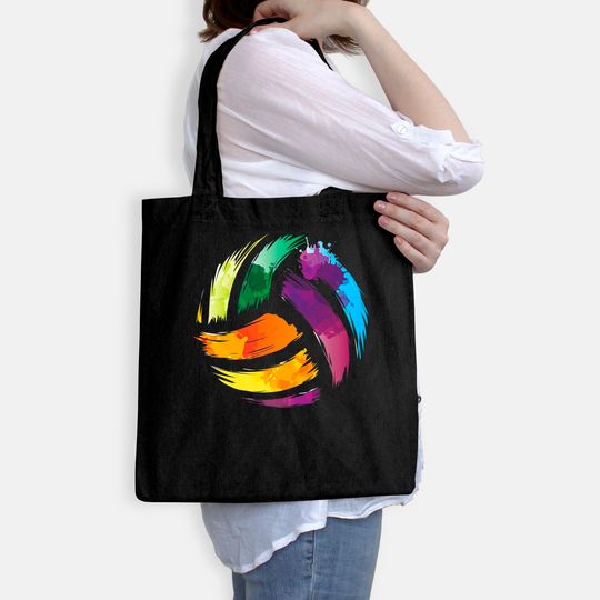 Colorful Volleyball Colorsplash Ball Tote Bag