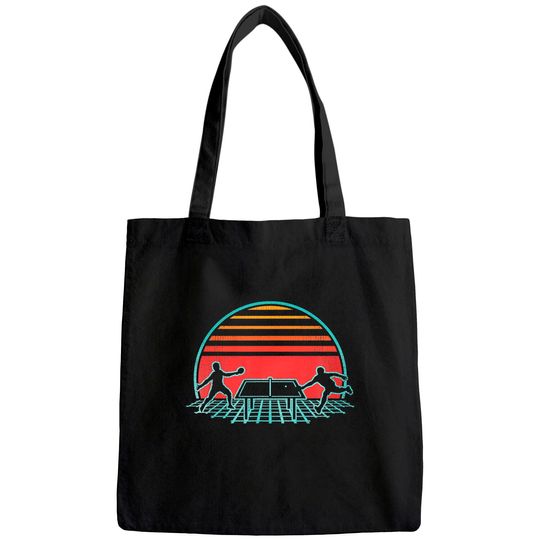 Ping Pong Retro Vintage 80s Style Table Tennis Tote Bag