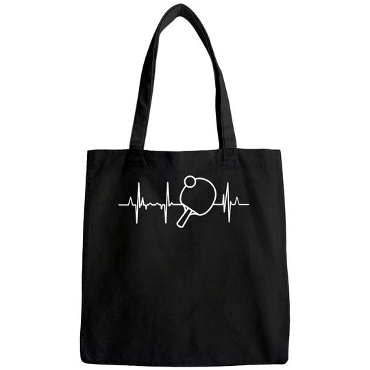 Table Tennis Heartbeat Ping Pong Tote Bag