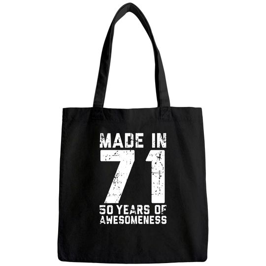 WishCart Made in 71 50th Birthday Short Sleeve Tote Bag