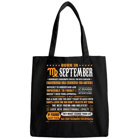 September Birthday Born In September Virgo Tote Bag