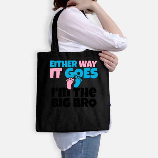 Baby Announcement to Big Brother , Gender Reveal Tote Bag Gift Tote Bag