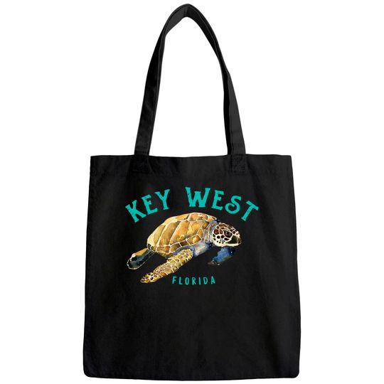 Key West Florida Happy Sea Turtle Tote Bag