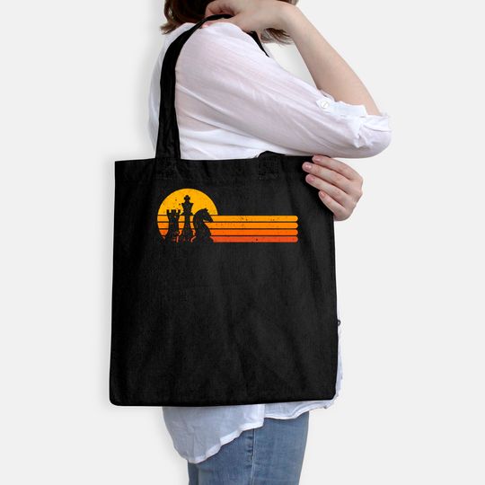 Vintage Chess Player Sunset Pieces Tote Bag