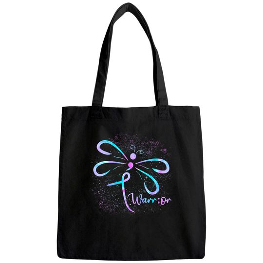 Suicide Prevention Awareness Dragonfly Semicolon Tote Bag