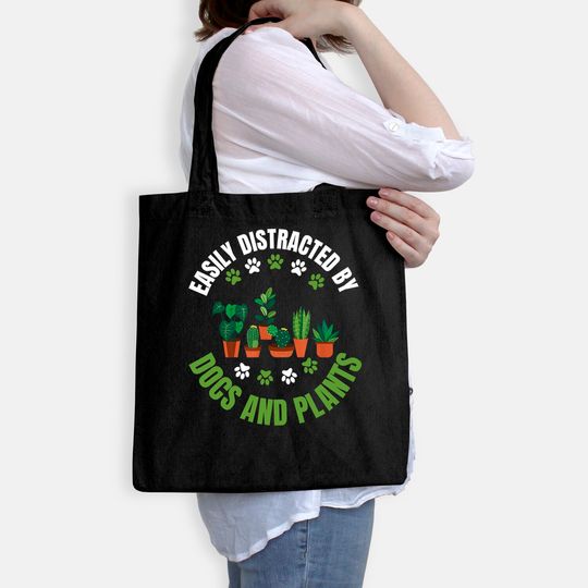 Plants and Dogs Plant Lover Dog Lover Plant Family Matching Tote Bag