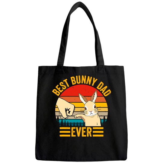 Best Bunny Dad Ever Vintage Rabbit Lover Father Pet Tote Bag