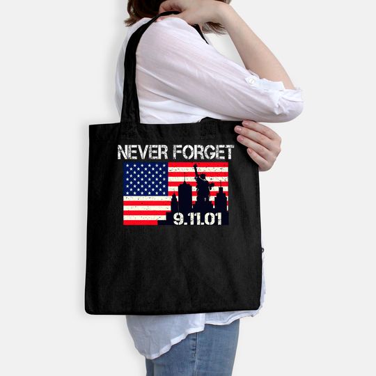 Vintage Never Forget Patriotic 911 Tote Bag