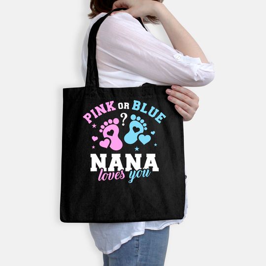 Gender reveal nana grandma Tote Bag