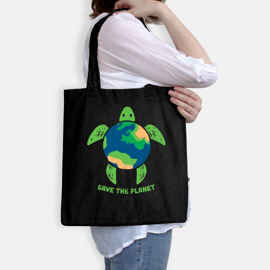 Save The Planet Earth Day Environment Turtle Recycle Ocean Tote Bag