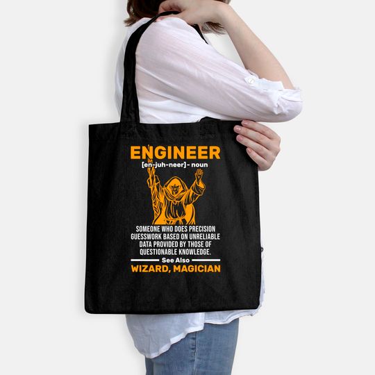 Funny Wizard Engineer Definition Civil Mechanical Engineer Tote Bag