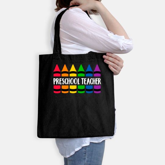 Preschool Teacher Teacher Crayon Tote Bag