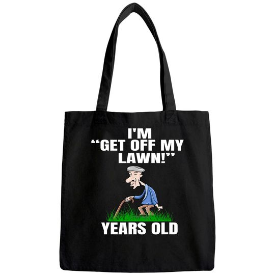 Mens Grandpa Get Off My Lawn Mowing Garden Grandfather Gardener Tote Bag