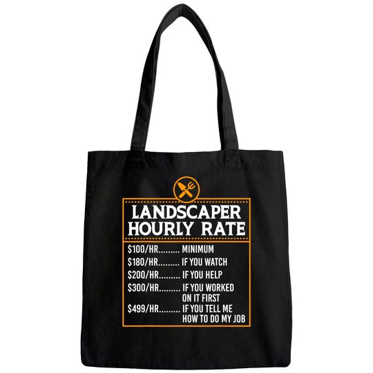 Landscaping Hourly Rate For Landscaper Mower Tote Bag