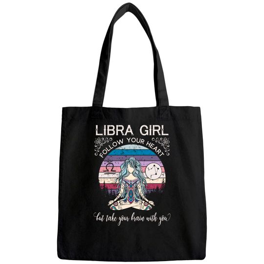 Libra Girl Retro Zodiac Tote Bag