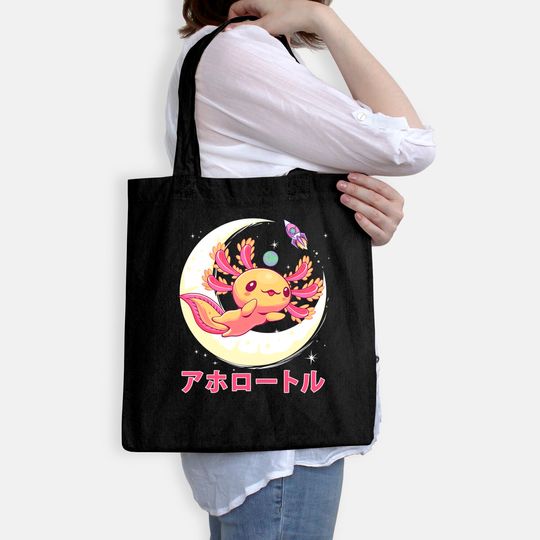 Pastel Goth Axolotl Kawaii Japanese Anime Aesthetic Nu Goth Tote Bag