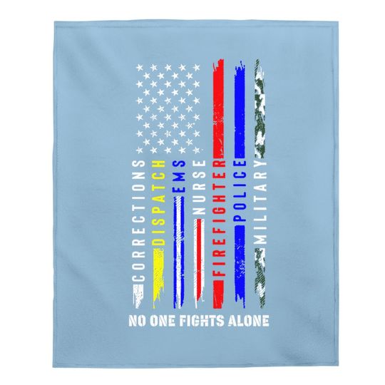 No One Fights Alone Patriot Apparel Baby Blanket Baby Blanket Fit