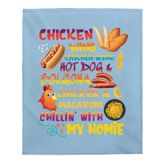 Cooked Chicken Wing Chicken Wing Hot Dog Bologna Macaroni Baby Blanket