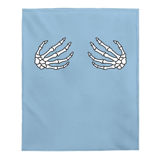 Halloween Boob Skeleton Hand Baby Blanket