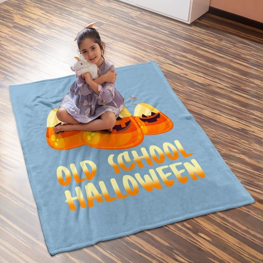 Old School Halloween Candy Corn Baby Blanket
