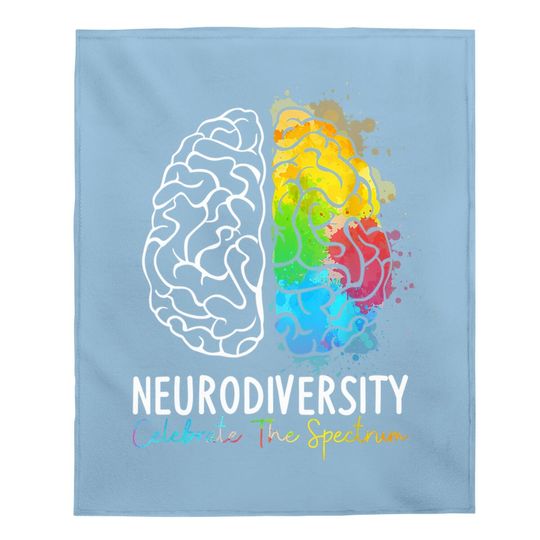 Neurodiversity Baby Blanket Autism Spectrum Rainbow Brain Baby Blanket