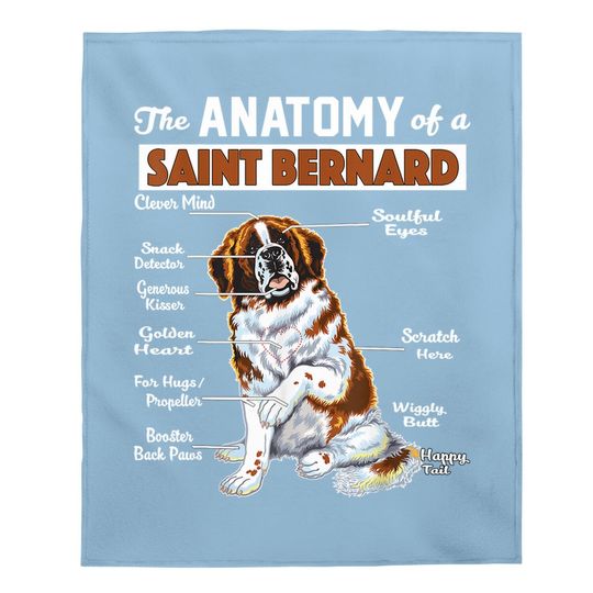 The Anatomy Of A Saint Bernard Baby Blanket