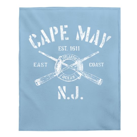 Cape May New Jersey Nj Baby Blanket Vintage Nautical Boating Baby Blanket