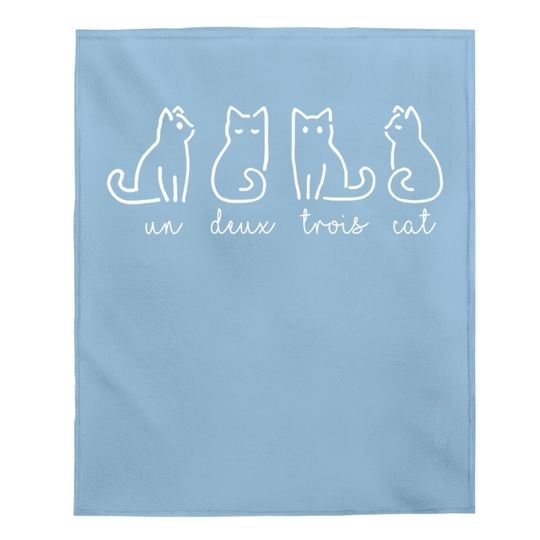 Abstract Un Deux Trois Cat French Kitty Baby Blanket