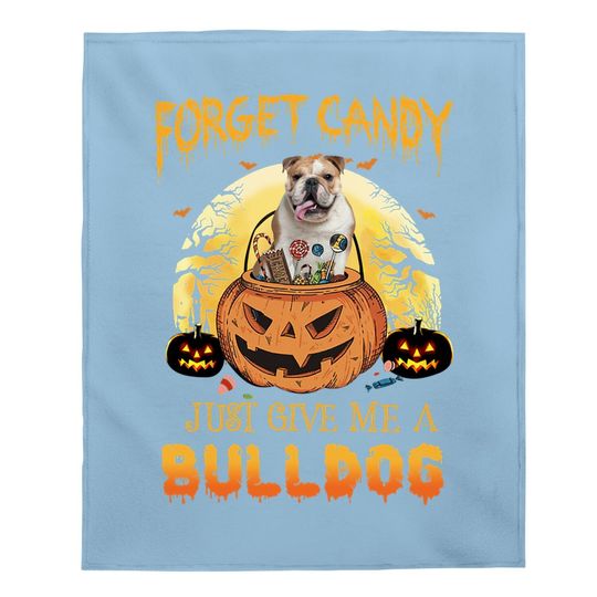 Candy Pumpkin Bulldog Baby Blanket