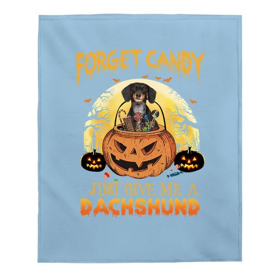 Candy Pumpkin Dachshund Dog Baby Blanket