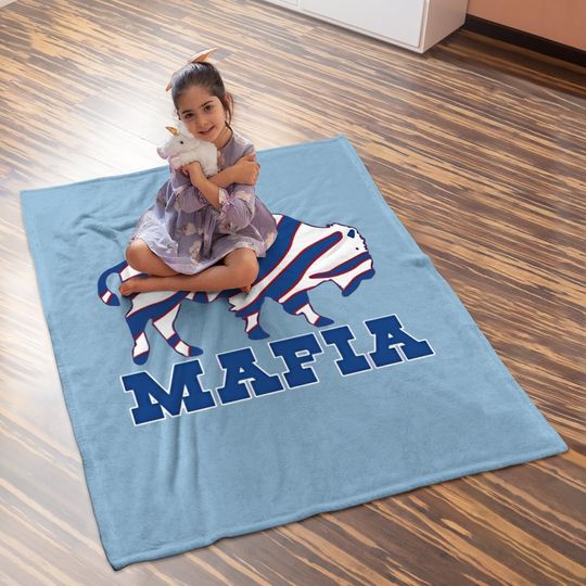 Red Bills Mafia Zubaz Logo Baby Blanket