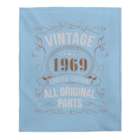 53rd B-day Classic Parts Vintage Aesthetic Retro 69 1969 Baby Blanket