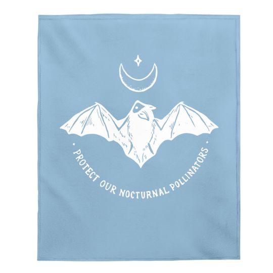 Protect Our Nocturnal Polalinators Bat With Moon Halloween Baby Blanket