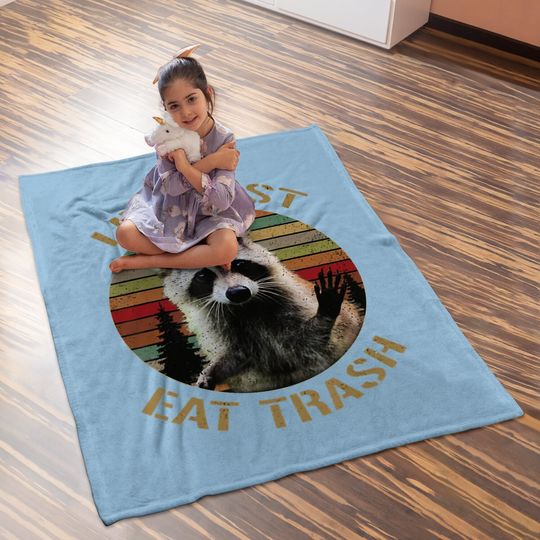Live Fast Eat Trash Racoon Baby Blanket