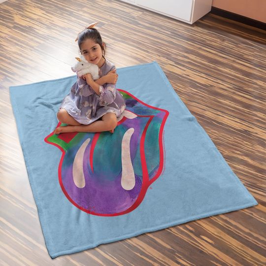 Rolling Stones  Colour Tongue Baby Blanket