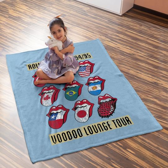 Rolling Stones Voodoo Lounge Charcoal Baby Blanket